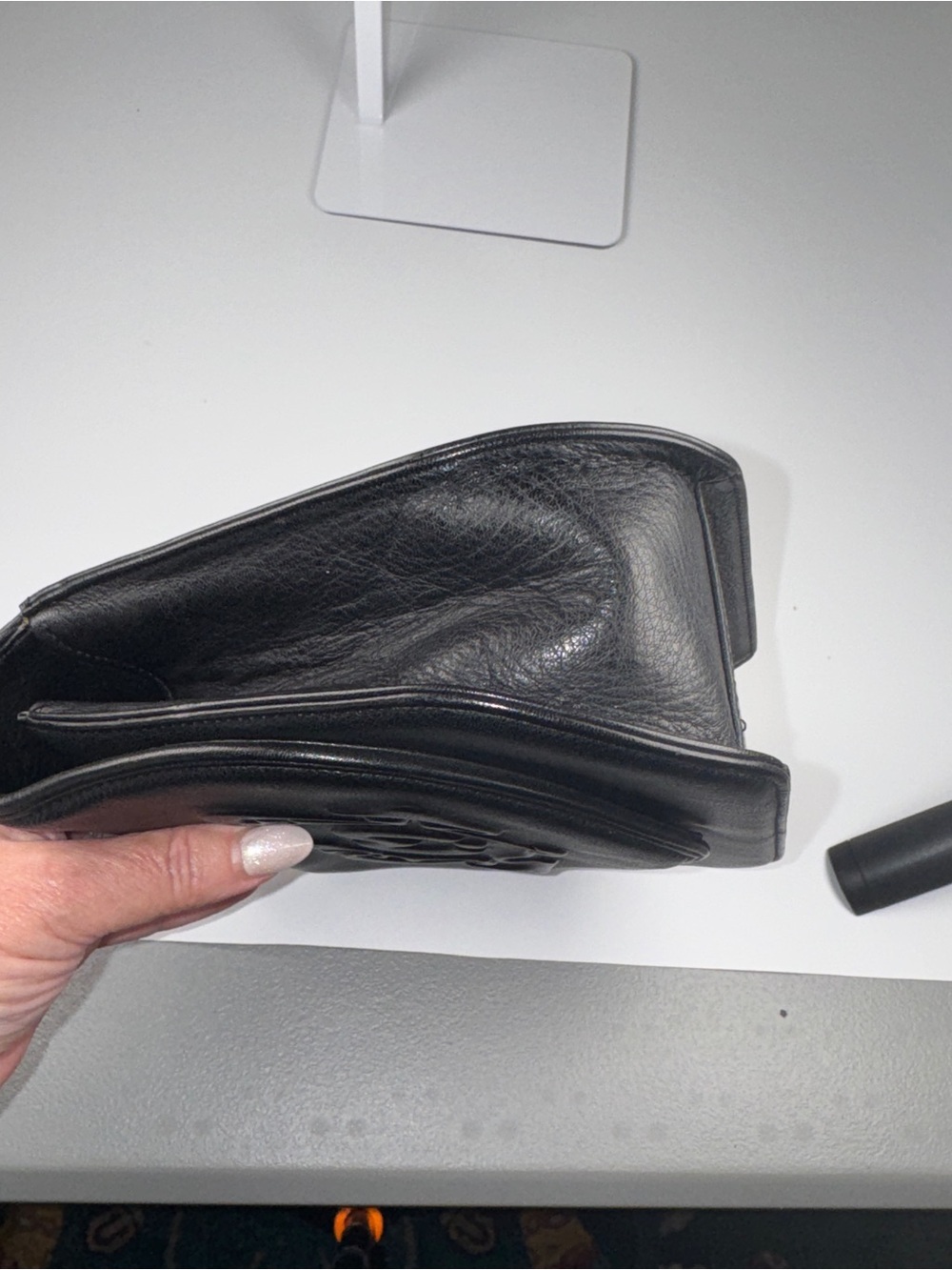 Mila Schon black top handle purse with dust bag and box - Picture 12 of 14
